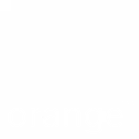 Logo Orange en version blanche, utilisé sur fond sombre ou coloré pour assurer la lisibilité de la marque.