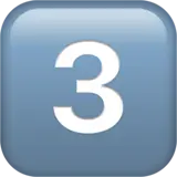 Émoji chiffre 3 bleu