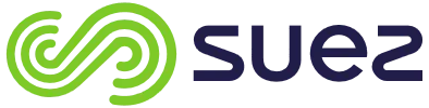 Logo officiel de SUEZ, groupe spécialisé dans la gestion de l’eau et des déchets.